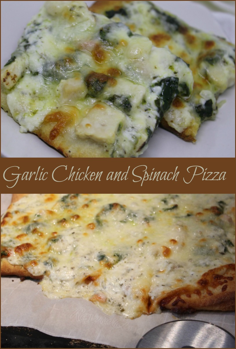 Garlic Chicken and Spinach Pizza. -- A Pinch of Joy