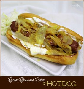Cream Cheese and Onion Hotdogs- Hotdog - A Pinch of Joy.