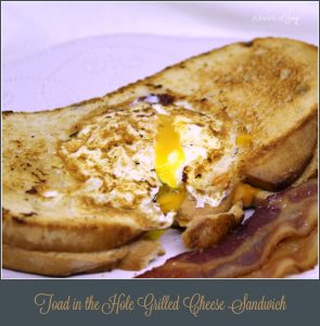 Toad in the Hole Grilled Cheese Sandwich - A Pinch of Joy