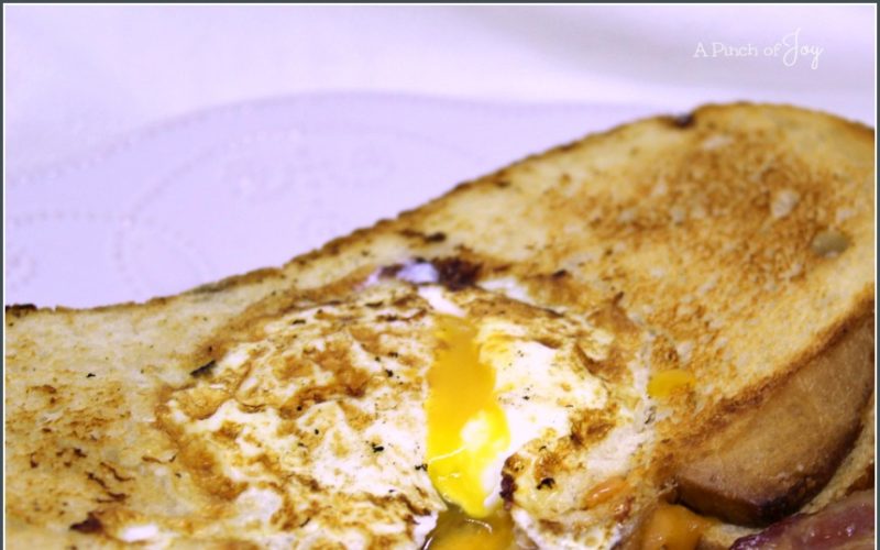 Toad in the Hole Grilled Cheese Sandwich - A Pinch of Joy