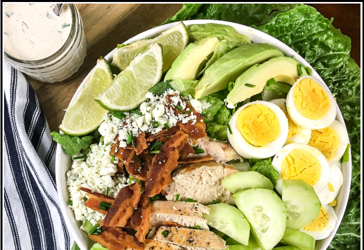 Cobb Salad with Ranch Dressing - A Pinch of Joy #Keto #Low Carb