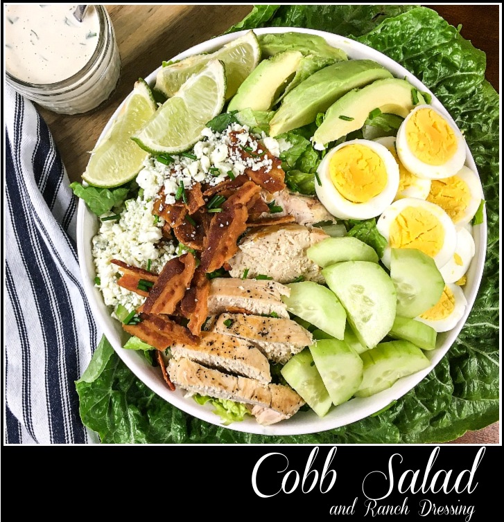Cobb Salad with Ranch Dressing - A Pinch of Joy #Keto #Low Carb