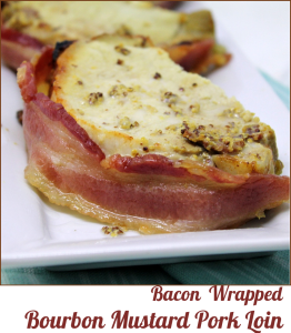 Bacon Wrapped Bourbon Mustard Pork Loin -- A Pinch of Joy