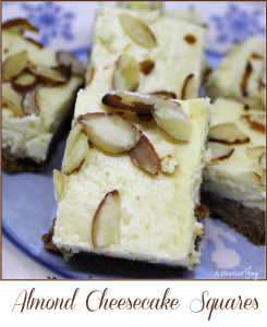 Almond Cheesecake Squares -- A Pinch of Joy
