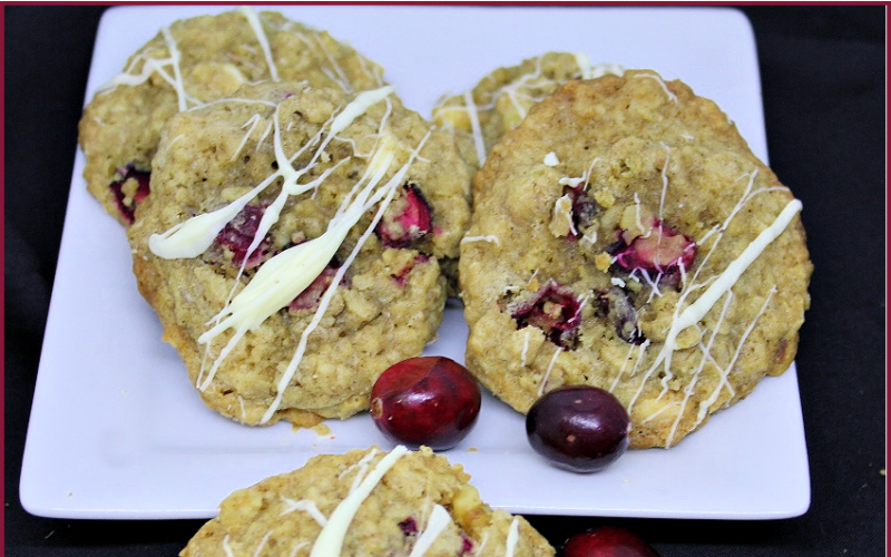 Cranberry and White Chocolate Cookies - A Pinch of Joy