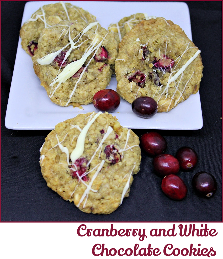 Cranberry and White Chocolate Cookies - A Pinch of Joy