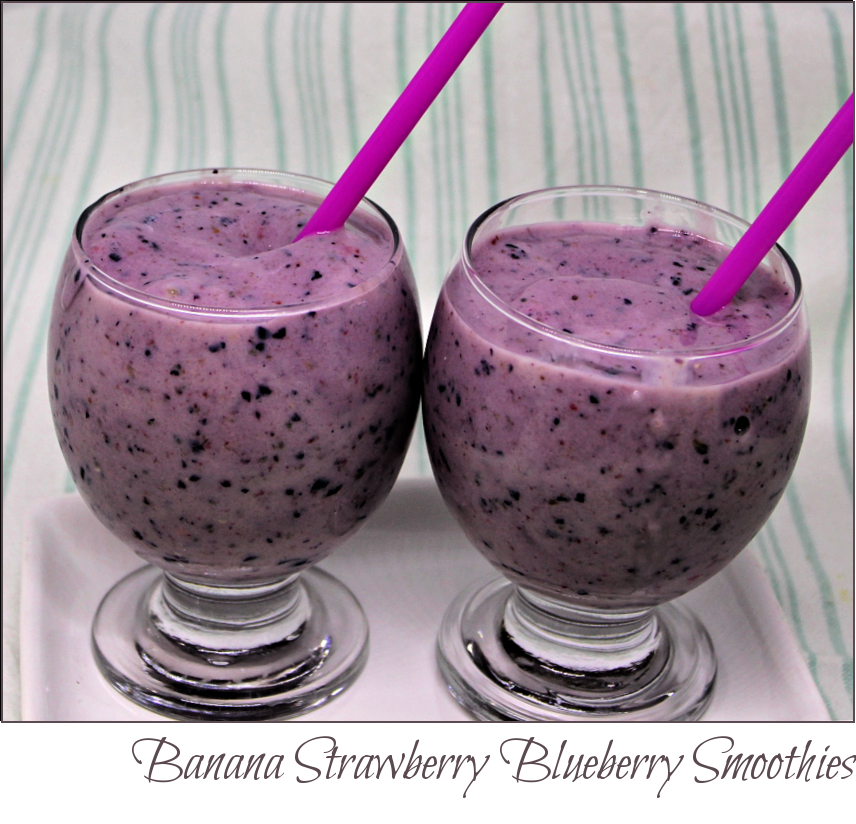 Banana Strawberry Blueberry Smoothies -- A {inch of Joy