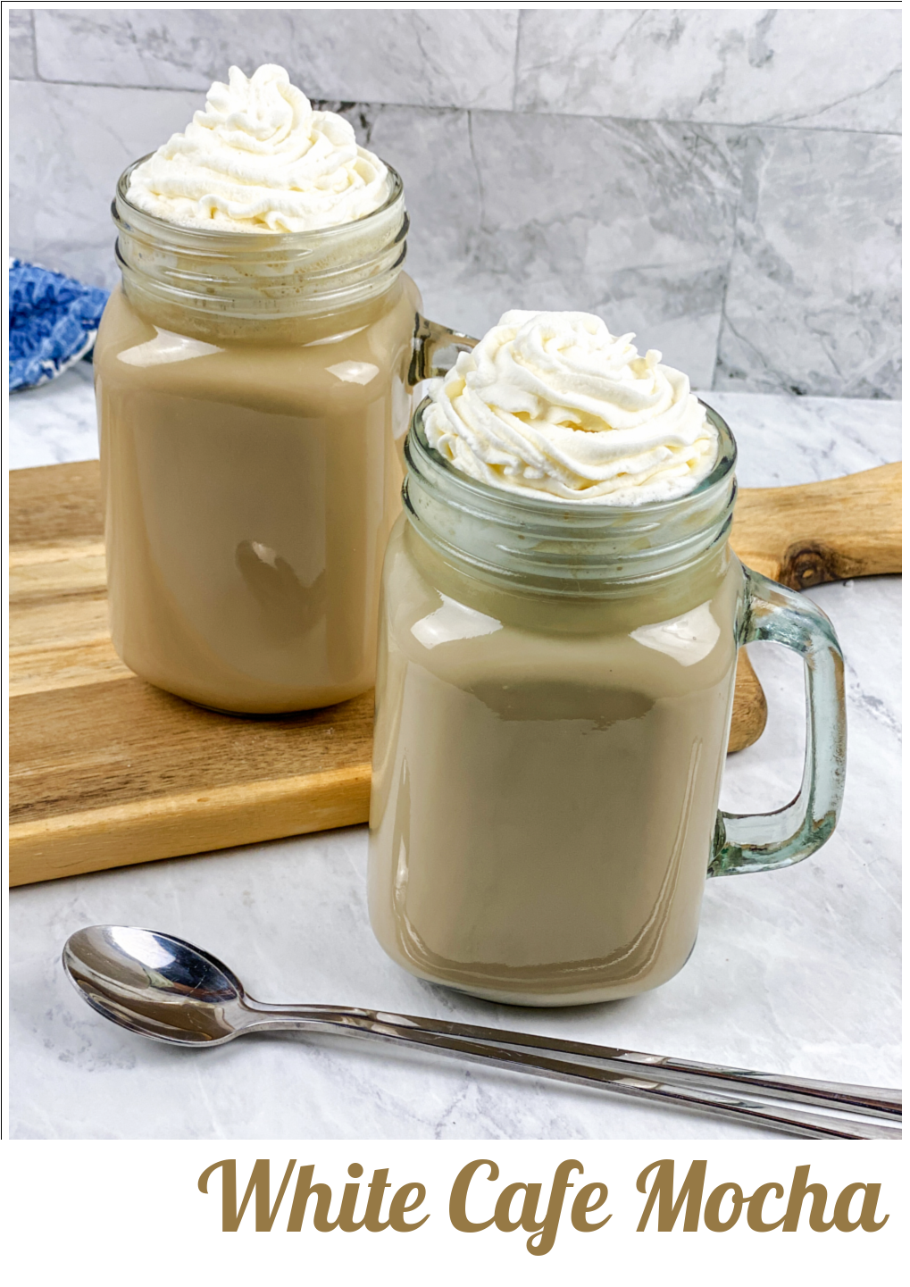 White Cafe Mocha with Whipped Cream