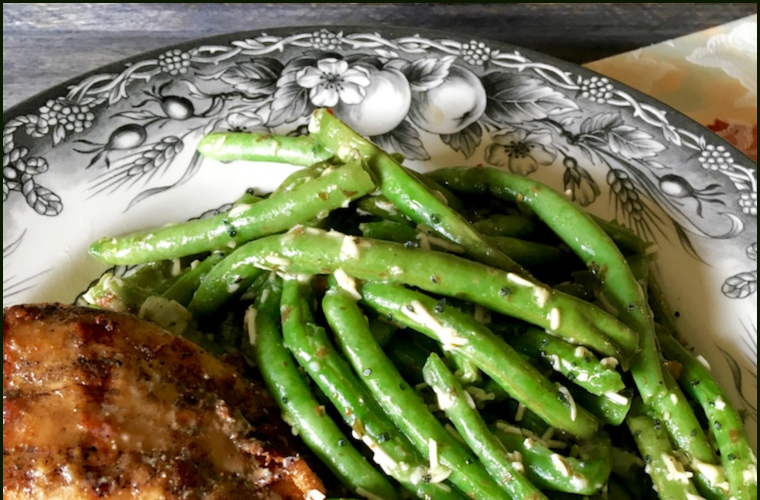 Oven Roasted Parmesan Green Beans_Plated --A Pinch of Joy