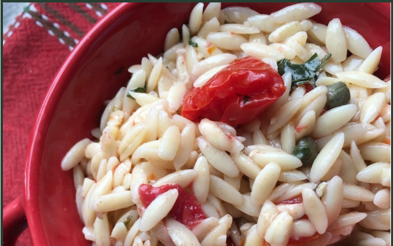 Orzo Pasta Salad with Tomatoes and Variations -- A Pinch of Joy