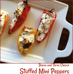 Bacon and Three Cheese Stuffed Mini Sweet Peppers -- A Pinch of Joy