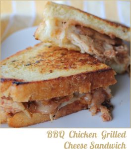 BBQ Chicken Grilled Cheese Sandwich -- A Pinch of Joy