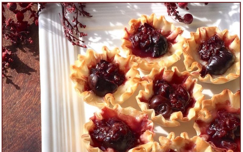 Brie and Dark Cherry cups -- quick and easy appetizer!