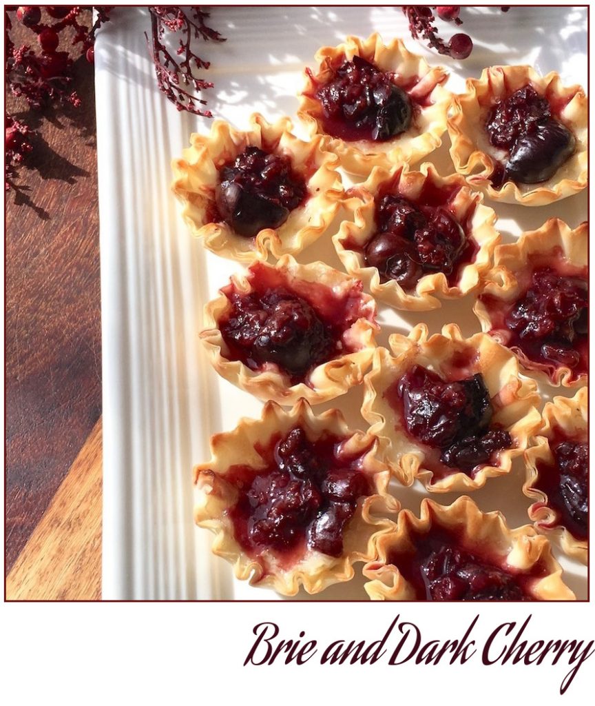Brie and Dark Cherry cups -- quick and easy appetizer!