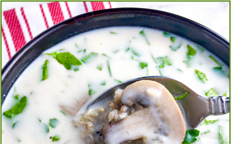 Creamy Wild Rice Soup in the Slow Cooker