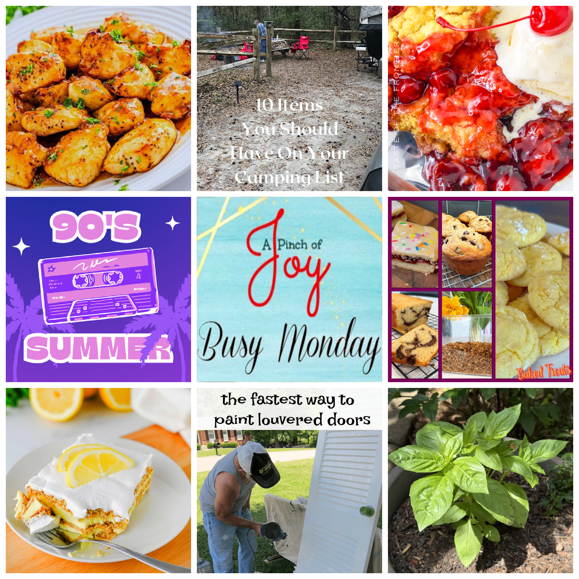 Grid with photos from featured posts of last week