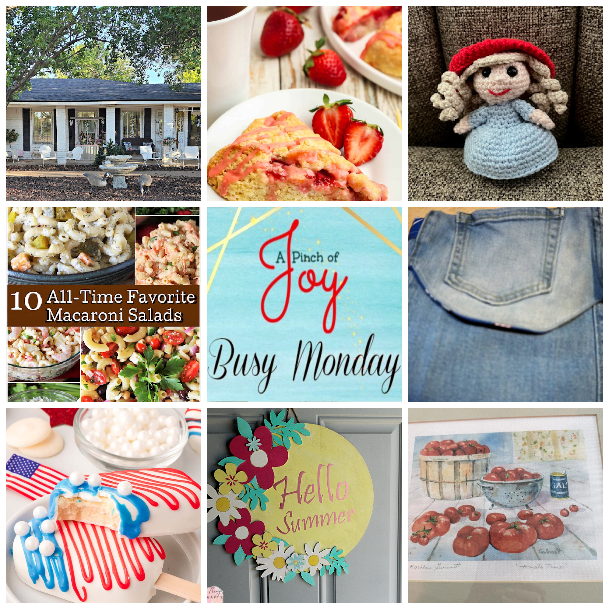 Collage of photos from eight featured posts 