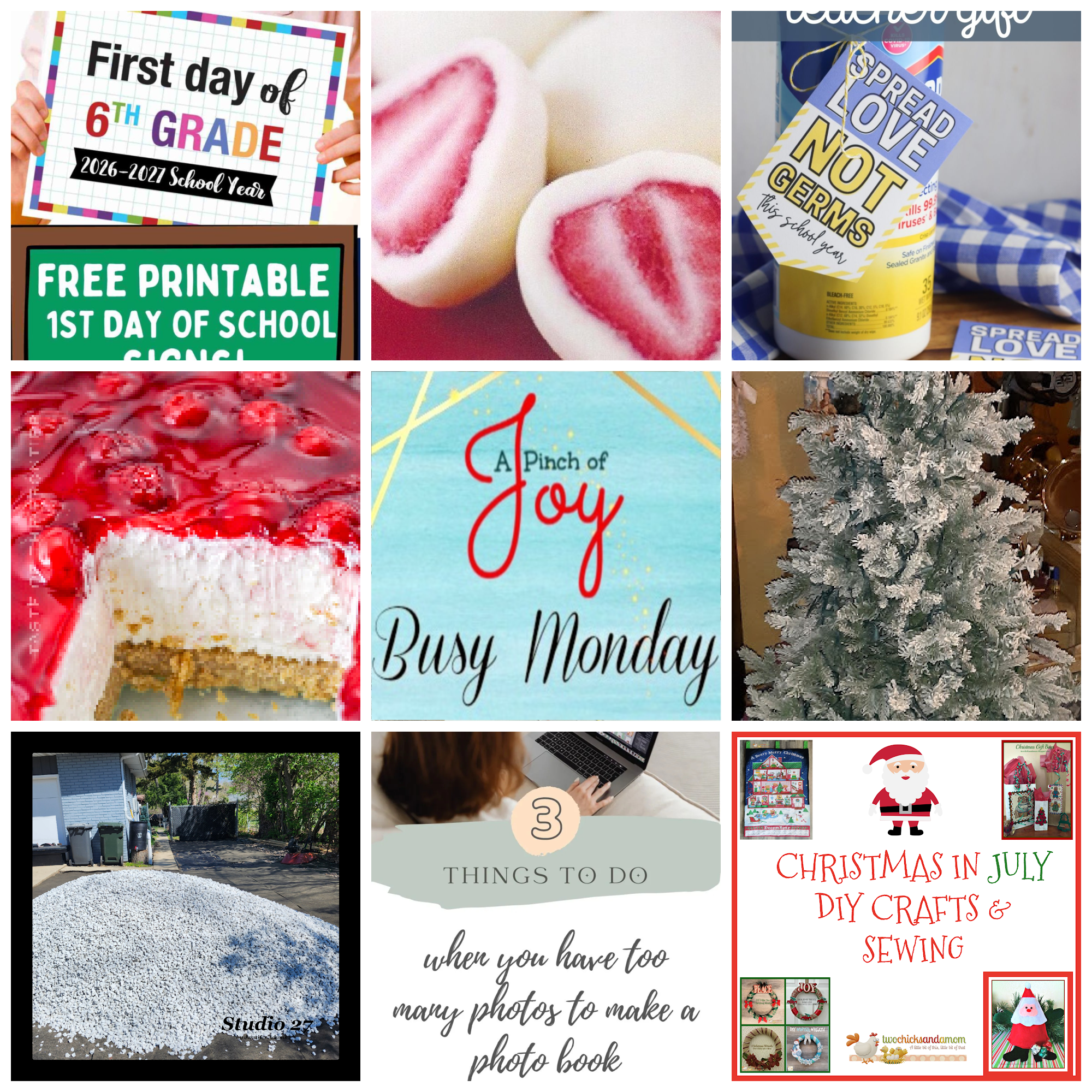 Collage of photos from featured posts